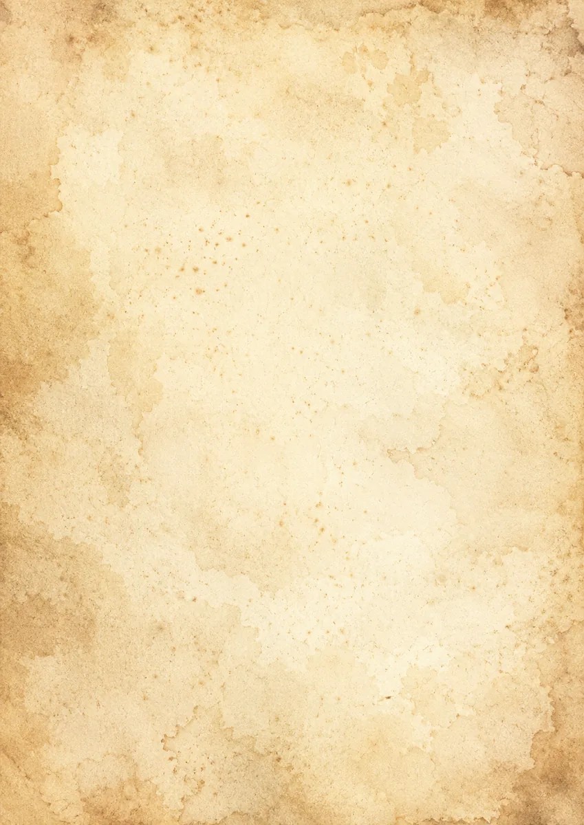 Warm aged parchment with stains and mottled antique texture